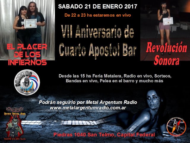 Estaremos en vivo en el aniversario de Cuarto Apóstol Bar