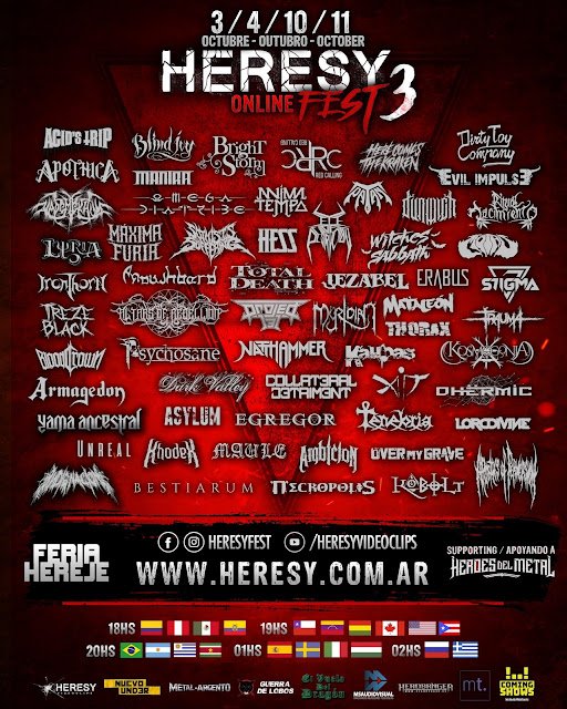 MaƱana comienza el Heresy Fest Online 3