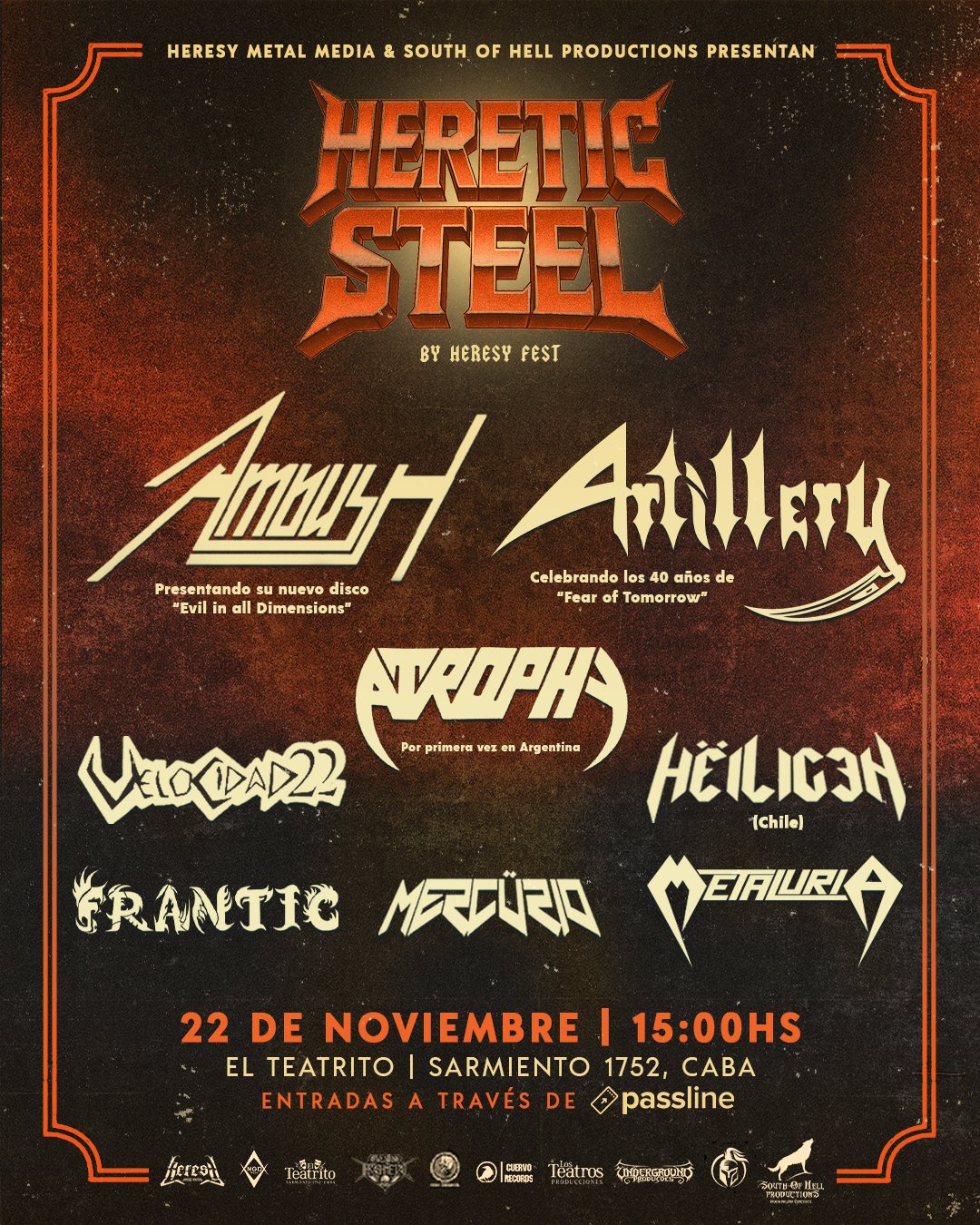 Llega la primera edición del Heretic Steel, un evento que reunirá a referentes internacionales y nacionales del speed y thrash metal