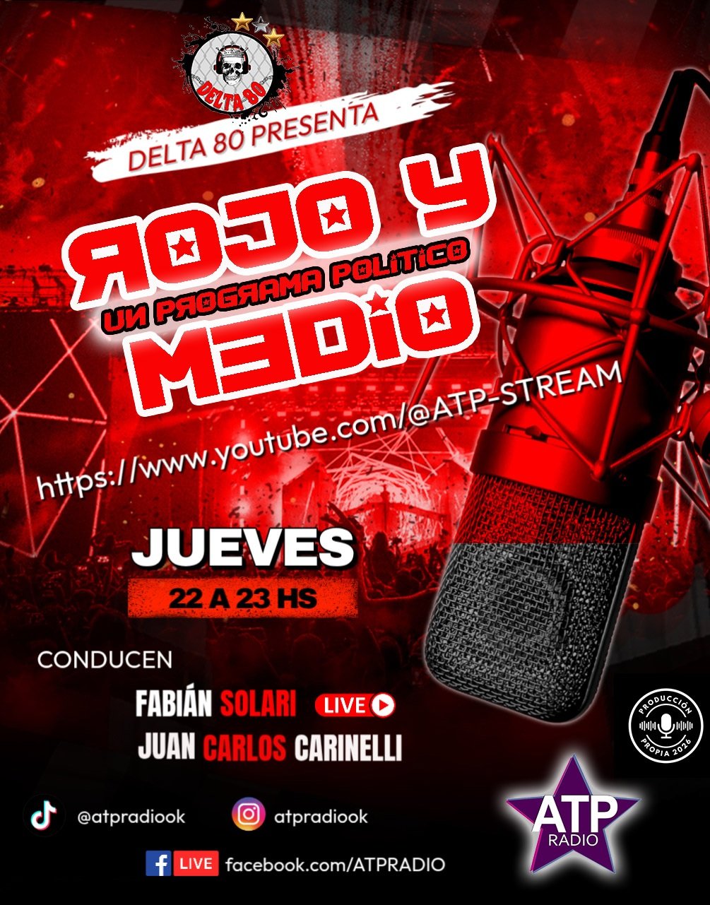 Delta 80 presenta «Rojo y Medio», nuevo programa político en ATP Stream