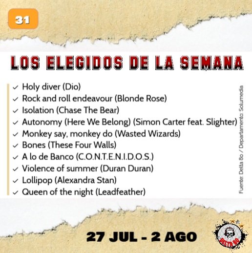 Los elegidos de la semana